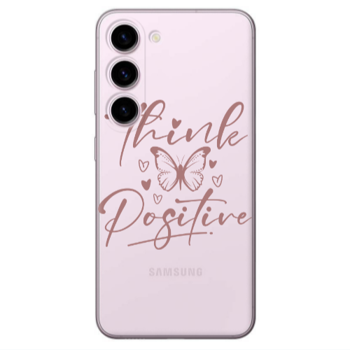 Samsung S23 Think Positive Transparent Silicone TPU Θήκη