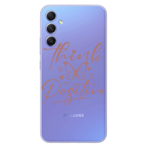 Samsung A34 Think Positive Transparent Silicone TPU Θήκη