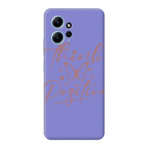 Xiaomi Redmi Note 12 4G Think Positive Purple Colored Silicone TPU Θήκη