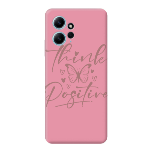 Xiaomi Redmi Note 12 4G Think Positive Pink Colored Silicone TPU Θήκη