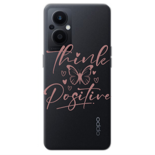 Oppo Reno 7 Lite Think Positive Transparent Silicone TPU Θήκη