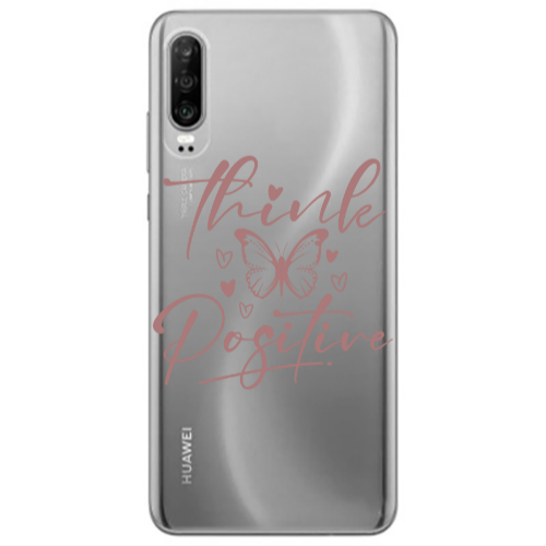 Huawei P30 Think Positive Transparent Silicone TPU Θήκη