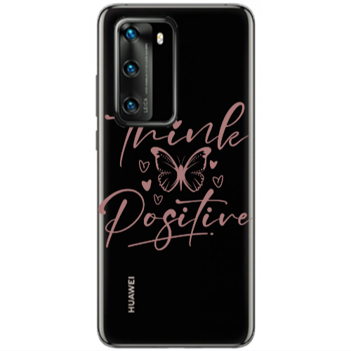 Huawei P40 Think Positive Transparent Silicone TPU Θήκη