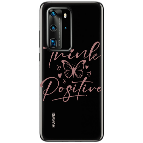 Huawei P40 Pro Think Positive Transparent Silicone TPU Θήκη