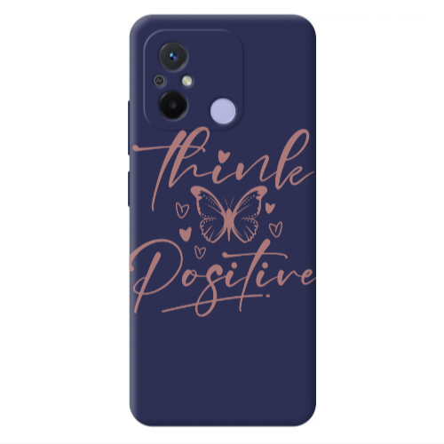 Xiaomi Redmi 12C Think Positive Dark blue Colored Silicone TPU Θήκη
