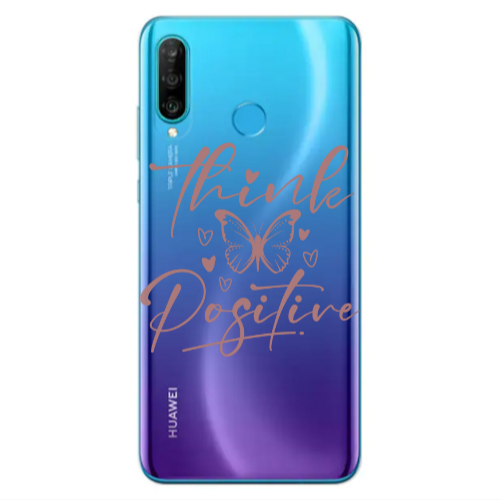 Huawei P30 Lite Think Positive Transparent Silicone TPU Θήκη