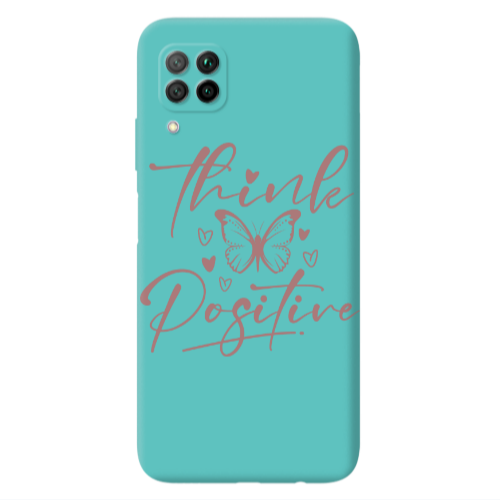 Huawei P40 Lite Think Positive Turquoise Colored Silicone TPU Θήκη