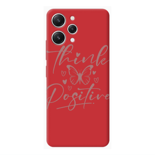 Xiaomi Redmi 12 Think Positive Red Colored Silicone TPU Θήκη