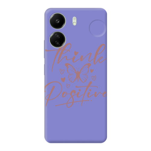 Xiaomi Redmi 13C Think Positive Purple Colored Silicone TPU Θήκη