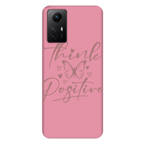 Xiaomi Redmi Note 12s Think Positive Pink Colored Silicone TPU Θήκη