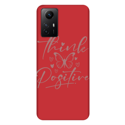 Xiaomi Redmi Note 12s Think Positive Red Colored Silicone TPU Θήκη