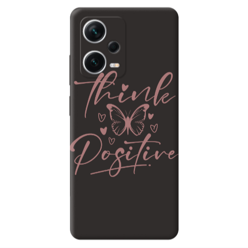 Xiaomi Poco X5 Think Positive Black Colored Silicone TPU Θήκη