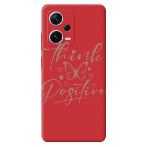 Xiaomi Poco X5 Think Positive Red Colored Silicone TPU Θήκη