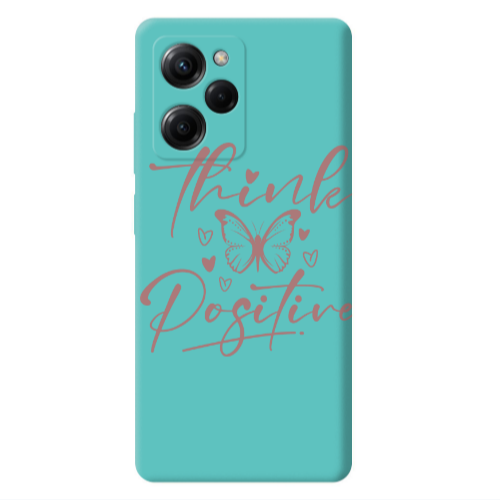 Xiaomi Poco X5 Pro Think Positive Turquoise Colored Silicone TPU Θήκη