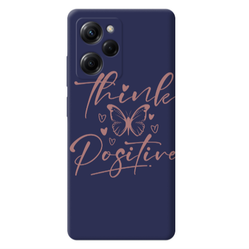 Xiaomi Poco X5 Pro Think Positive Dark blue Colored Silicone TPU Θήκη