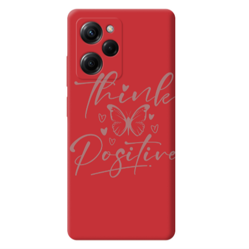 Xiaomi Poco X5 Pro Think Positive Red Colored Silicone TPU Θήκη