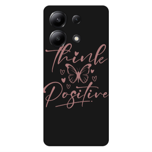 Xiaomi Redmi Note 13 4G Think Positive Black Colored Silicone TPU Θήκη