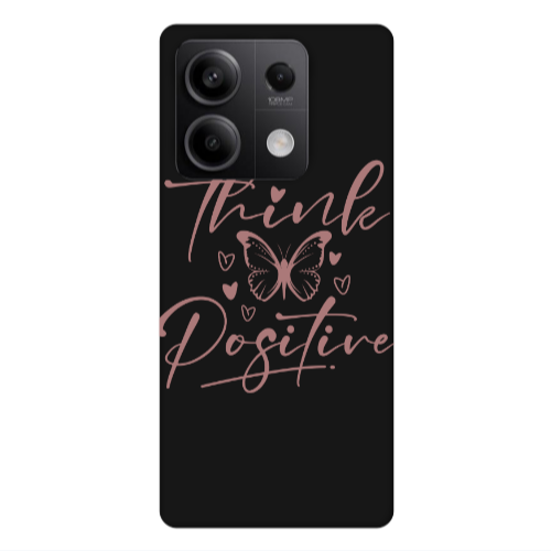 Xiaomi Redmi Note 13Pro 5G Think Positive Black Colored Silicone TPU Θήκη