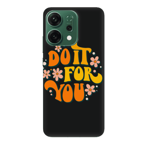 Oppo RENO 14 Do it For You Black Colored Silicone TPU Θήκη