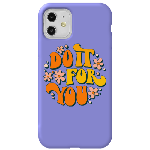 Apple iPhone 11  Do it For You Purple Colored Silicone TPU Θήκη