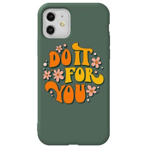 Apple iPhone 11  Do it For You Dark Green Colored Silicone TPU Θήκη