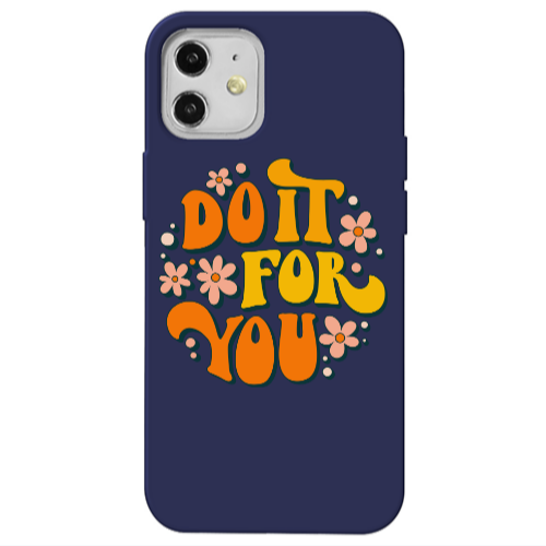 Apple iPhone 12 Do it For You Dark blue Colored Silicone TPU Θήκη
