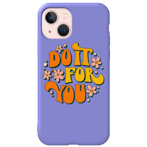 Apple iPhone 13 Do it For You Purple Colored Silicone TPU Θήκη