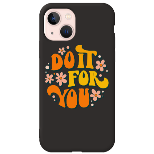 Apple iPhone 13 Do it For You Black Colored Silicone TPU Θήκη