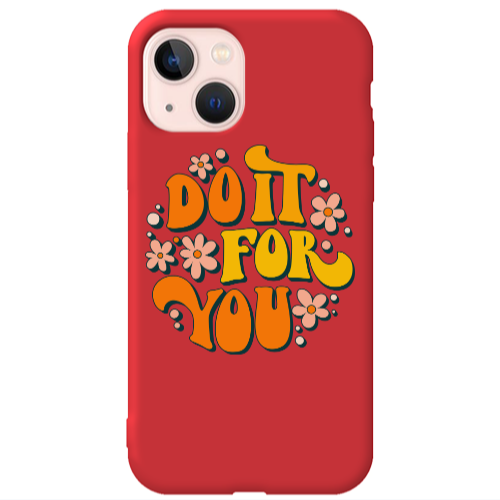 Apple iPhone 13 Do it For You Red Colored Silicone TPU Θήκη