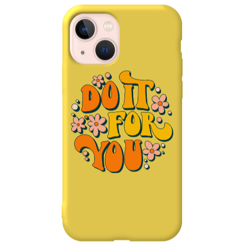 Apple iPhone 13 Do it For You Yellow Colored Silicone TPU Θήκη