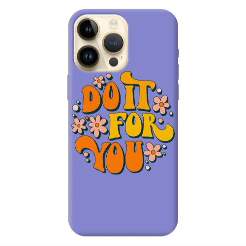 Apple iPhone 13 Pro Max Do it For You Purple Colored Silicone TPU Θήκη