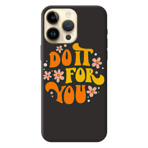 Apple iPhone 13 Pro Max Do it For You Black Colored Silicone TPU Θήκη