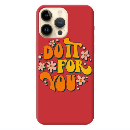 Apple iPhone 13 Pro Max Do it For You Red Colored Silicone TPU Θήκη