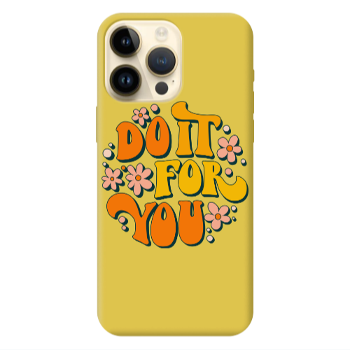 Apple iPhone 13 Pro Max Do it For You Yellow Colored Silicone TPU Θήκη