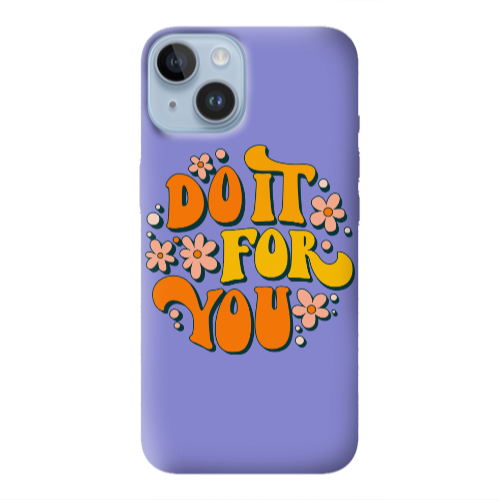 Apple iPhone 14 Plus Do it For You Purple Colored Silicone TPU Θήκη