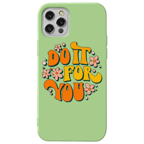 Apple iPhone 12 Pro Do it For You Light Green Colored Silicone TPU Θήκη