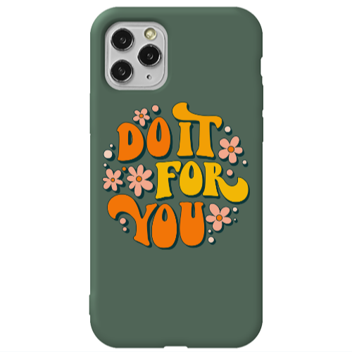 Apple iPhone 11 Pro Max Do it For You Dark Green Colored Silicone TPU Θήκη