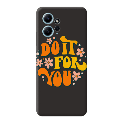 Xiaomi Redmi Note 12 4G Do it For You Black Colored Silicone TPU Θήκη