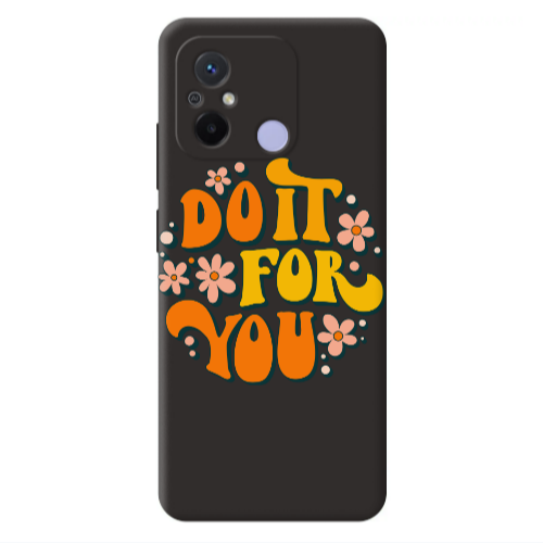 Xiaomi Redmi 12C Do it For You Black Colored Silicone TPU Θήκη