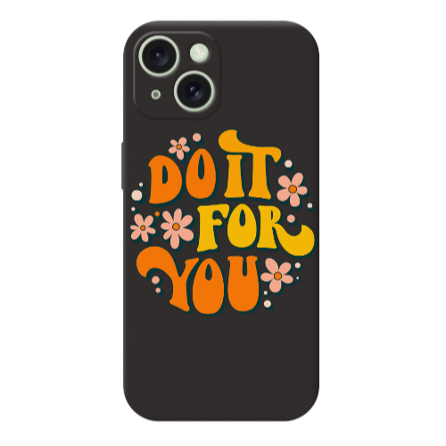 Apple iPhone 15 Do it For You Black Colored Silicone TPU Θήκη