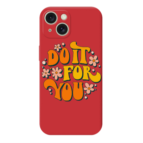 Apple iPhone 15 Do it For You Red Colored Silicone TPU Θήκη