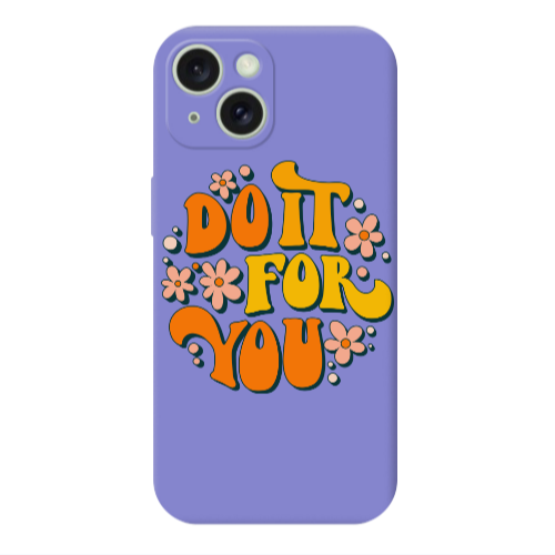 Apple iPhone 15 Plus Do it For You Purple Colored Silicone TPU Θήκη