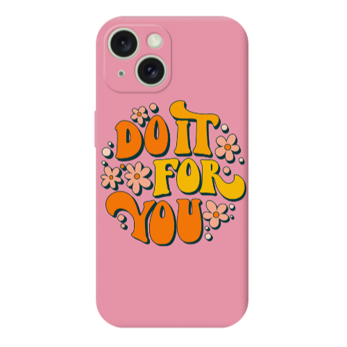 Apple iPhone 15 Plus Do it For You Pink Colored Silicone TPU Θήκη