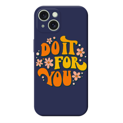 Apple iPhone 15 Plus Do it For You Dark blue Colored Silicone TPU Θήκη