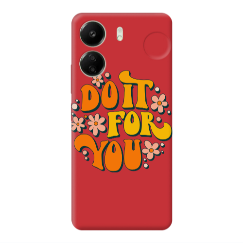 Xiaomi Redmi 13C Do it For You Red Colored Silicone TPU Θήκη