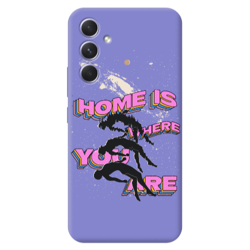 Samsung A56 Home Is Where Purple Colored Silicone TPU Θήκη