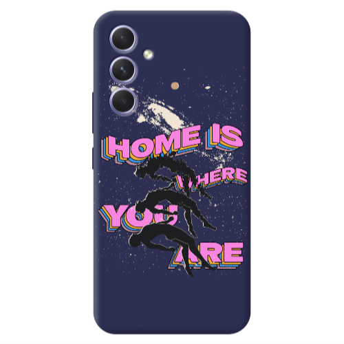 Samsung A56 Home Is Where Dark blue Colored Silicone TPU Θήκη