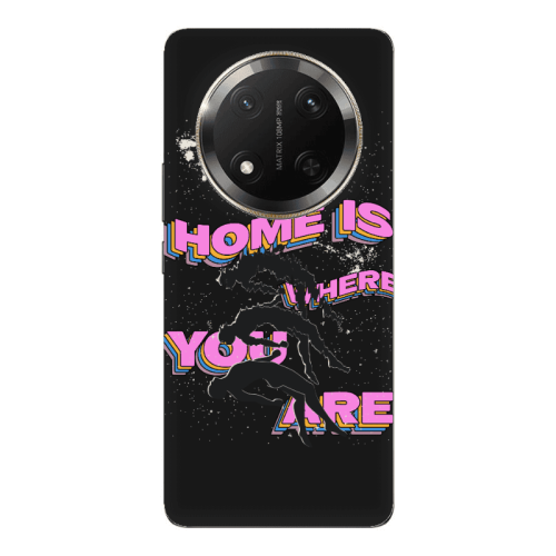 Honor Magic 7 Lite Home Is Where Black Colored Silicone TPU Θήκη