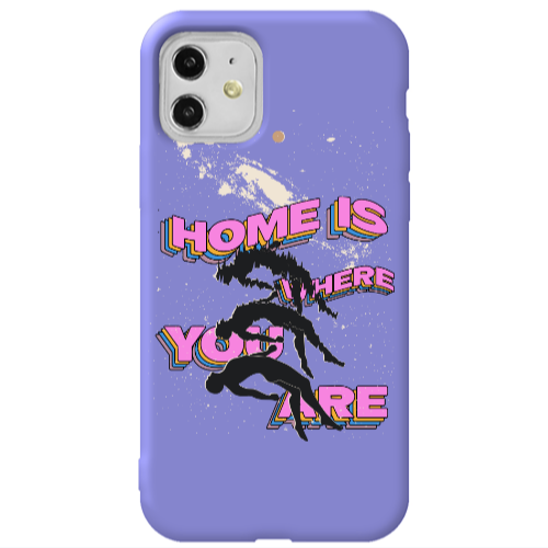 Apple iPhone 11  Home Is Where Purple Colored Silicone TPU Θήκη