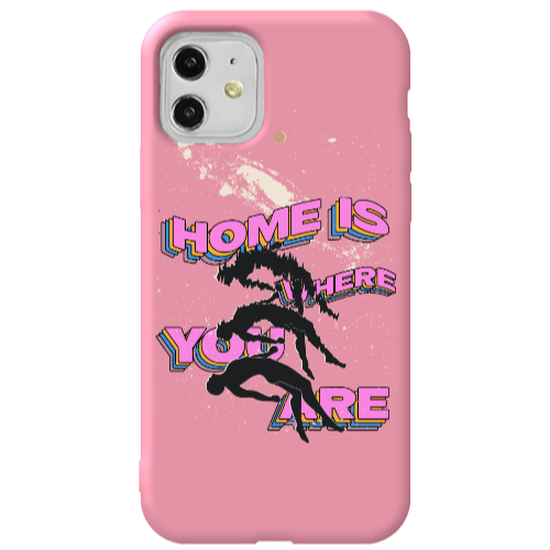Apple iPhone 11  Home Is Where Pink Colored Silicone TPU Θήκη